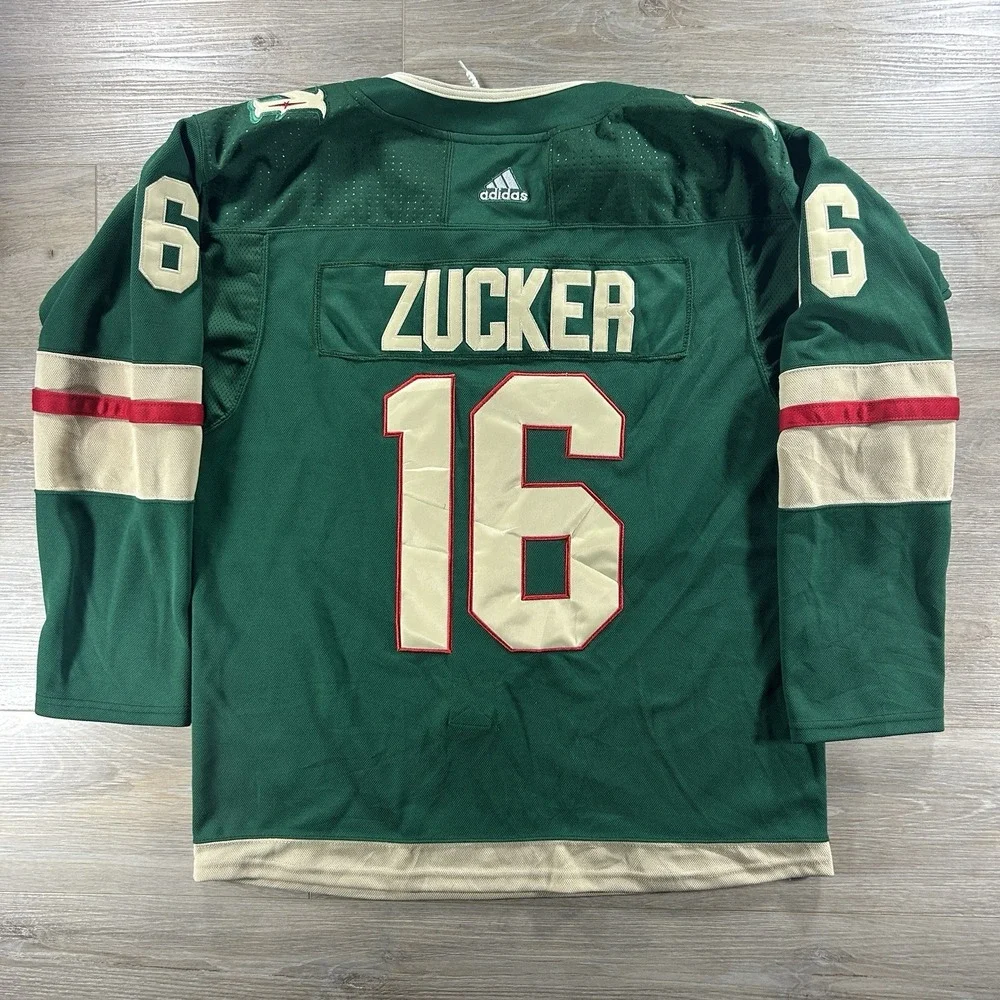 Jason Zucker Minnesota Wild Adidas Hockey Jersey‎ 52 Authentic Fight Strap